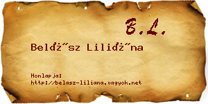 Belász Liliána névjegykártya
